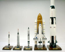 Grouping of 1/100 scale space models with Saturn V Rocket (Extra Large)