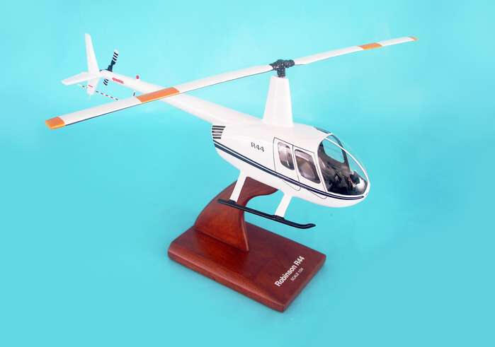 Robinson - R44 Utility | Trainer Helicopter - 1/24 Scale Mahogany Model