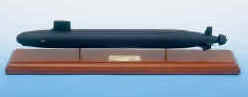 Click Here For A Larger View - USN - SSN Virginia Class Nuclear Submariine Model - 1/192 Scale Mahogany Model