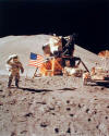 NASA - Astronaut and Flag on Moon - Apollo 15 Lunar Landing Lithograph - 16x20