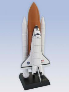 NASA Space Shuttle Atlantis Full Stack - 1/100 Scale Mahogany Model