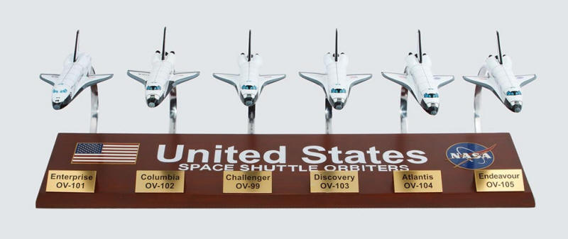 NASA - Space Shuttle Orbiter Fleet Collection - 1/200 Scale Mahogany Models
