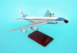 Air Force One - Boeing VC-137A 707 - Tail No. 26000 - President John F. Kennedy's Plane - 1/100 Scale Mahogany Model - B3110C3W