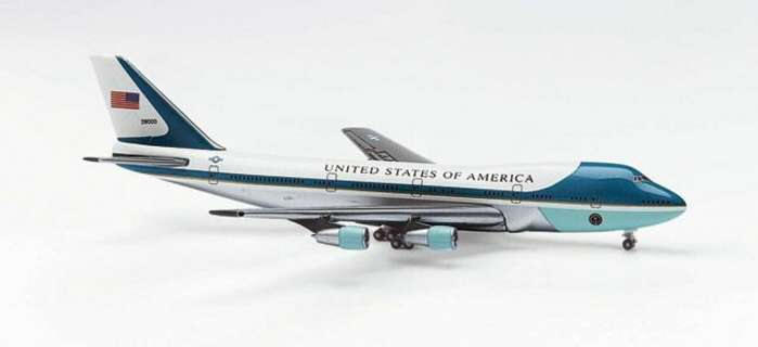 Herpa - Boeing 747-200 VC-25A - Air Force One Model - 1/500 Scale Diecast Metal Model - HE502511