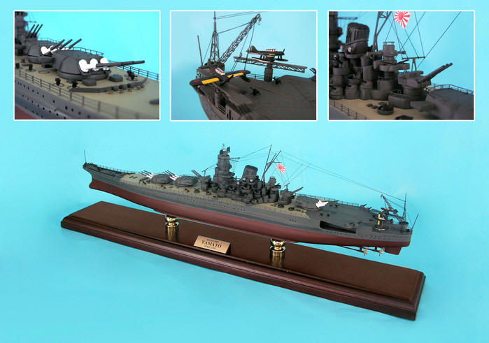 Japan - Yamato Battleship - 1/350 Scale Mahogany Ship Model