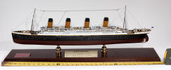 1/350 scale Signed RMS Titanic with tape measure to show scale.