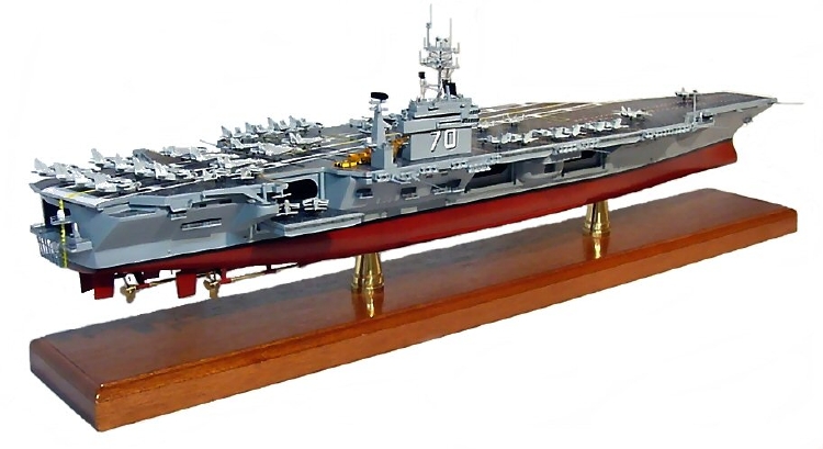 Click image for a larger view! - USS Carl Vinson CVN-70 Aircraft Carrier - Custom Mahogany Ship Model