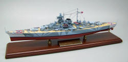 Click On The Image For A Larger View!  Bismarck Class Battleship - Tirpitz - Custom Mahogany Ship Model