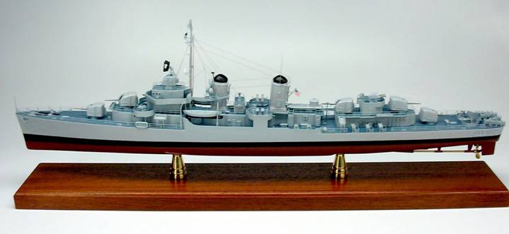 Fletcher Class Square Bridge Destroyer - 1/130 Mahogany Ship Model