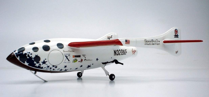 SpaceShipOne with Landing Gear Down - 1/32 Scale Large Mahogany Model