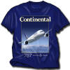 Continental 787 Dreamliner T-Shirt - Now, a shirt of an Airliner that doesn't fly yet! We have the Continental 787 on the front of a 100% cotton white shirt. We don't know when the airlines will be getting the 787, but you can wear the shirt now! Sizes M, L, XL XXL and 3XL.